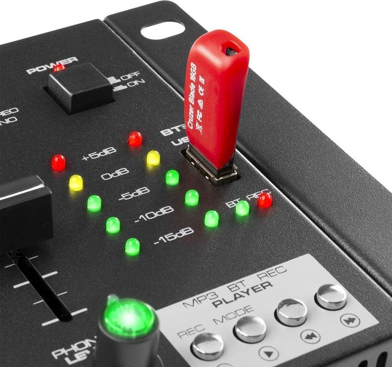 Vonyx - STM3025B - Mengpaneel - 4-kanaals - Met Bluetooth en USB mp3 speler
