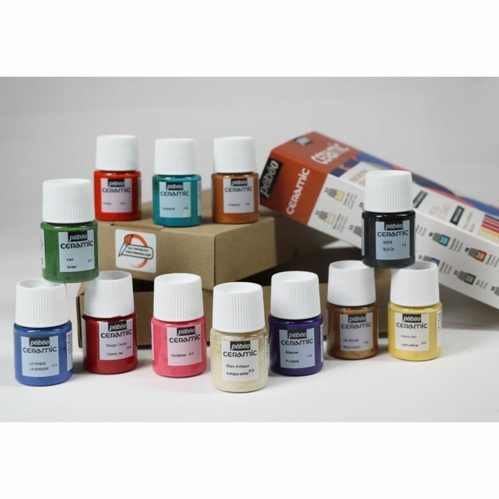 Set de 12 peintures pour céramique - 12 x 20 ml