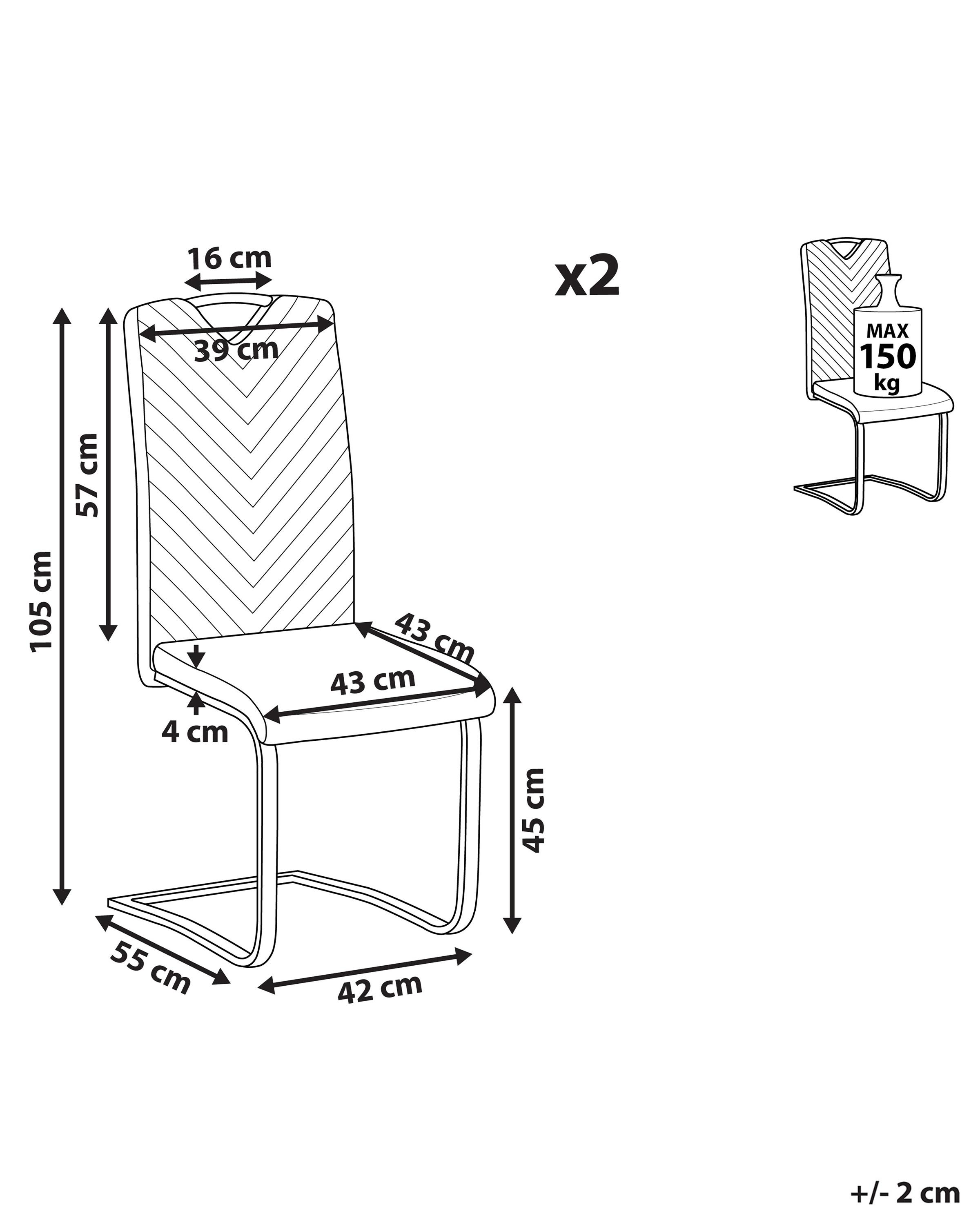 Set van 2 eetkamerstoelen PICKNES Kunstleer Gebroken wit