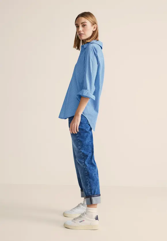 Gestreifte Longbluse - light spring blue