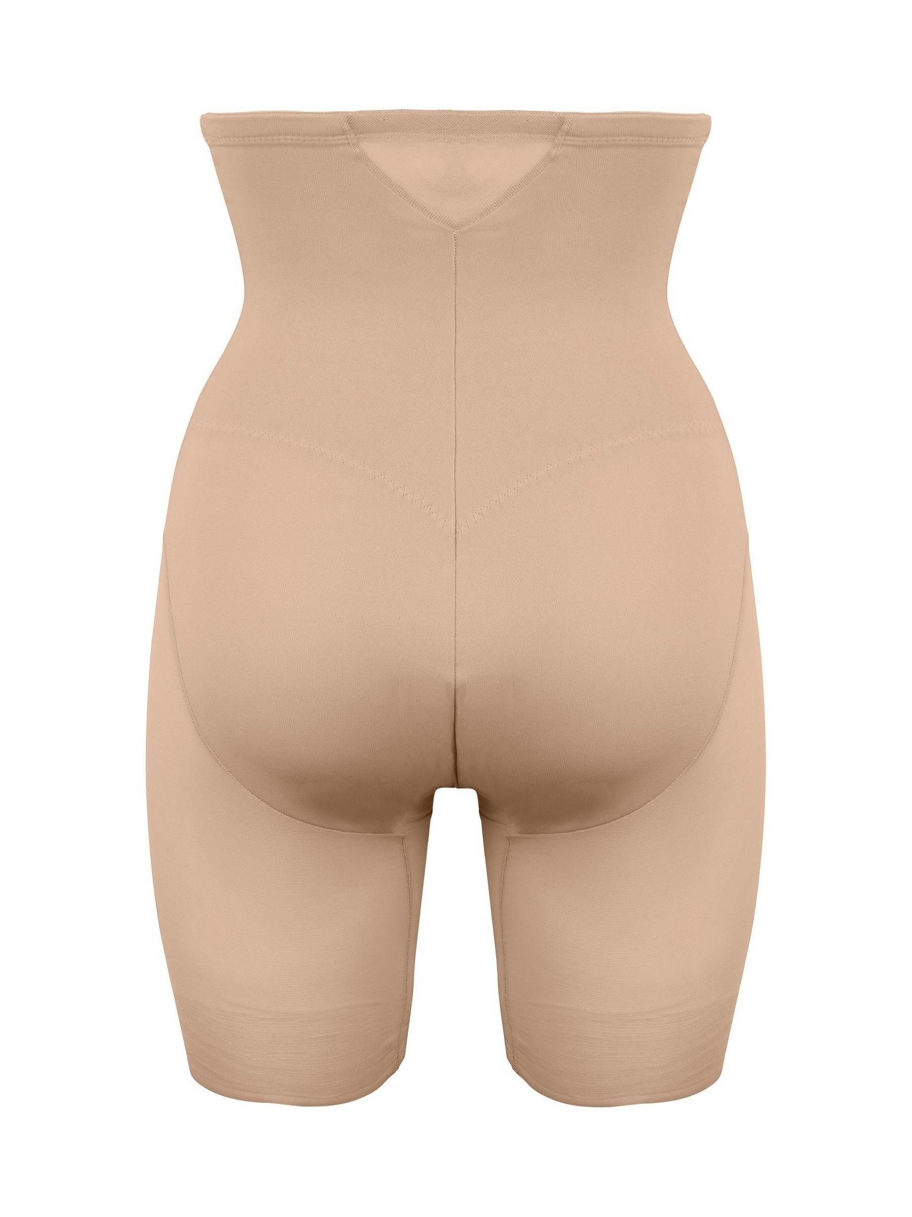 Warm beige - Miraclesuit - Doorschijnende dijlange stroomlijnende short met hoge taille