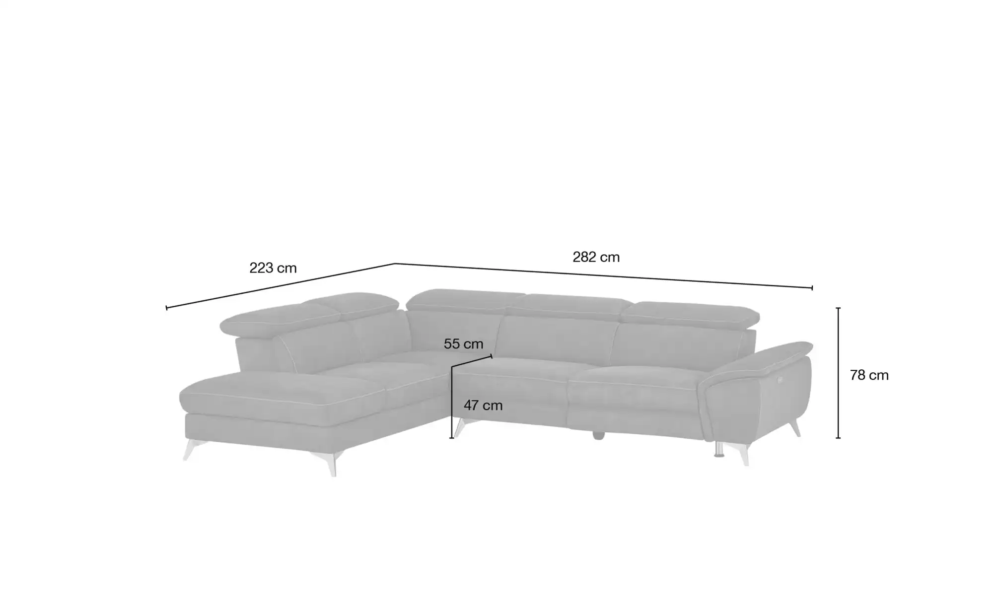 uno Ecksofa mit Relaxfunktion Danae