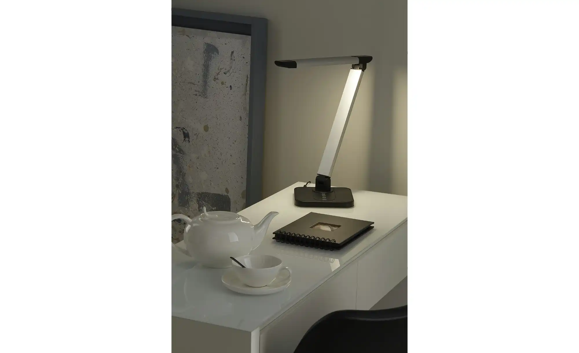 KHG LED-Tischleuchte, 1-flammig, Alu/schwarz