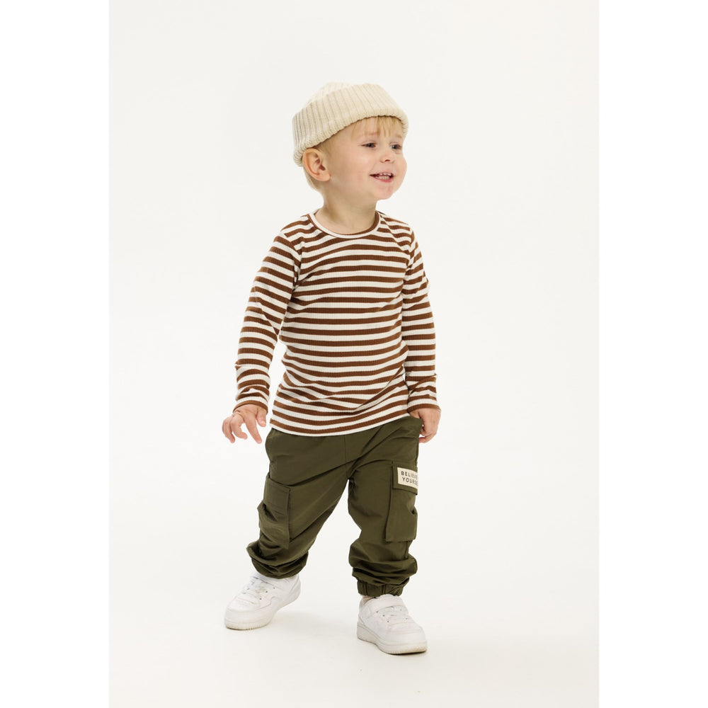Køb THE NEW Siblings Toffee Striped Fro L_S Rib Tee