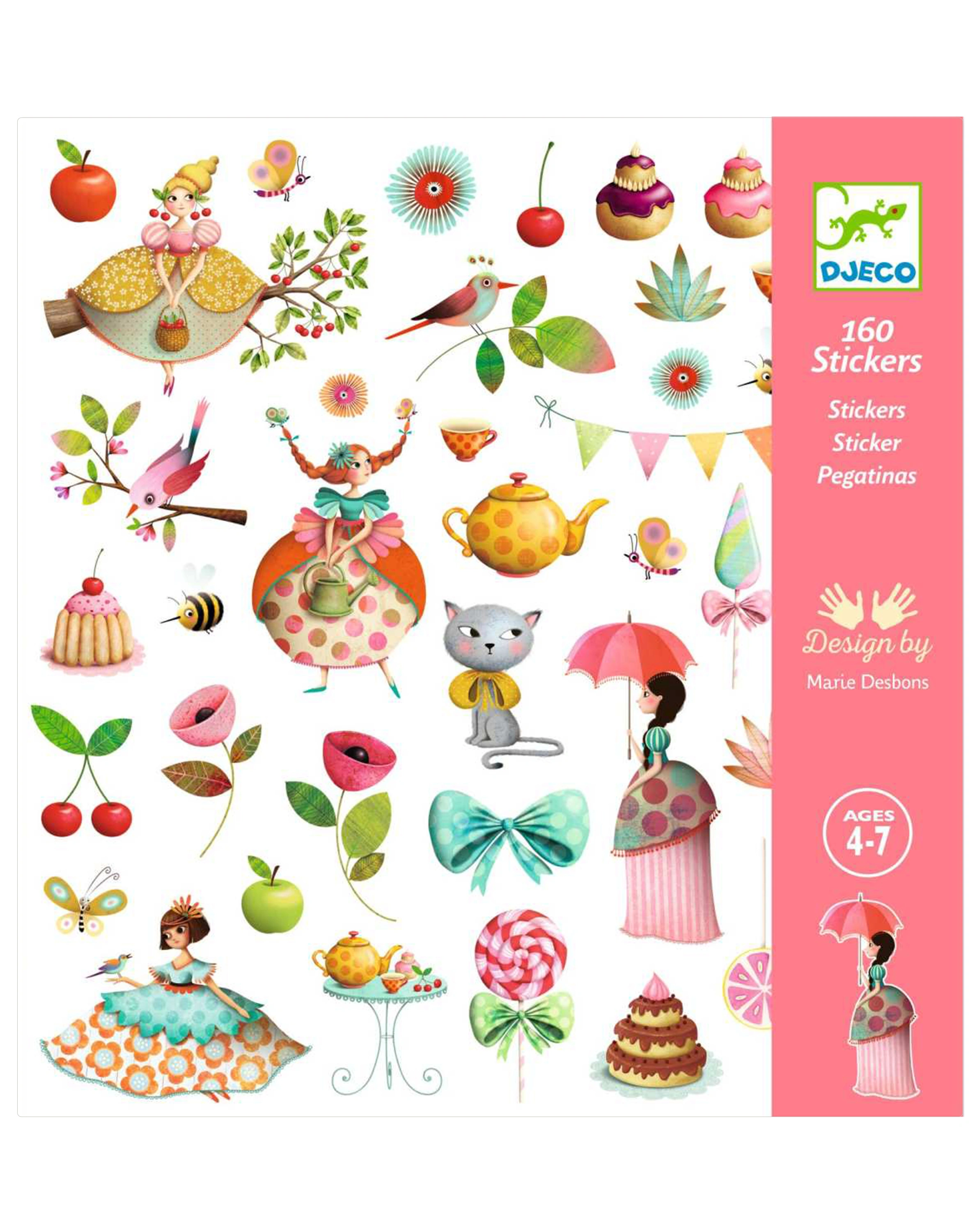 Sticker TEEPARTY DER PRINZESSIN 4 Bögen in bunt