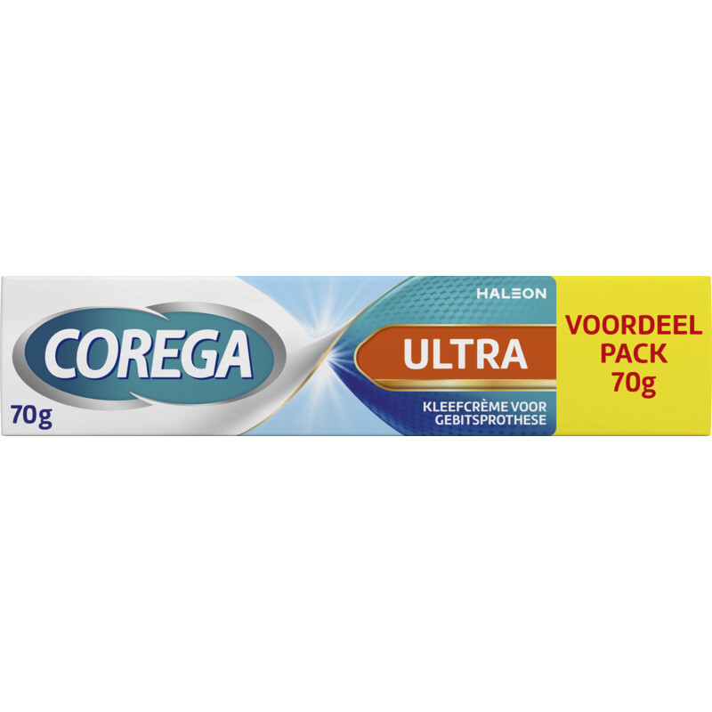 Corega Ultra kleefcrème gebitsprothese voordeel