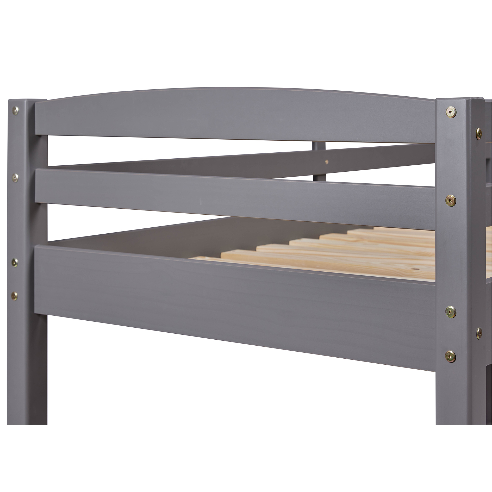 Etagenbett LAVIUS - grau - 2 Einzelbetten - 2x 90x200 cm