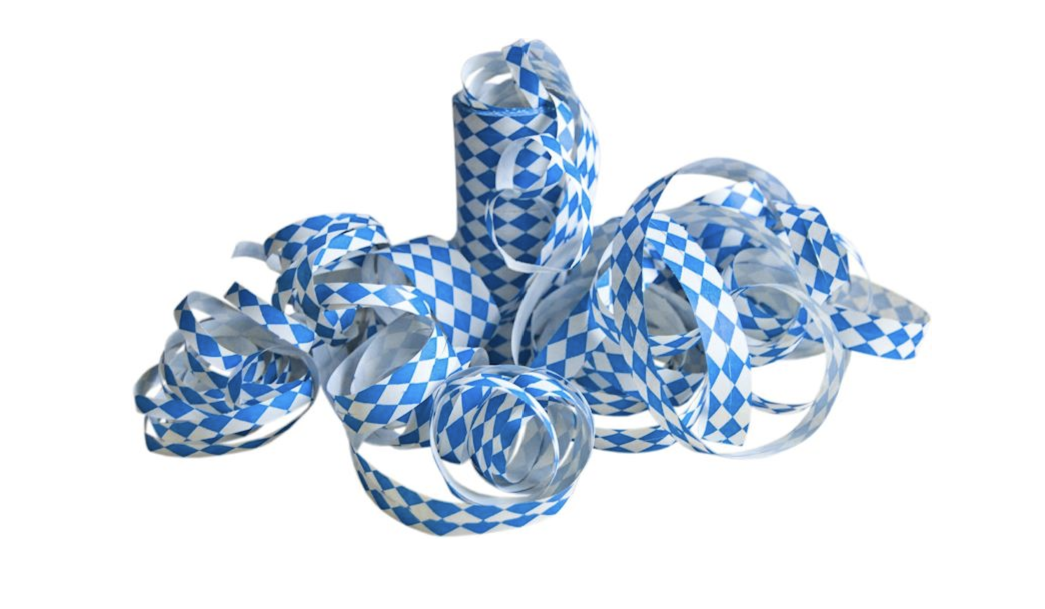 (3er Set) Papier Luftschlangen Party Oktoberfest Tisch Deko Bayerische Rollen (690-B) - Blau / Weiss