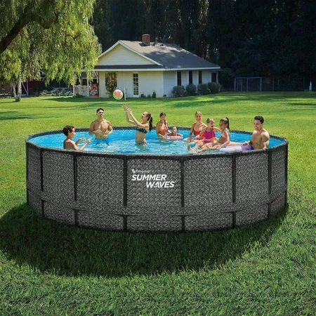 Summer Waves Frame Elite Pool Dark Herringbone 549 x 132 cm