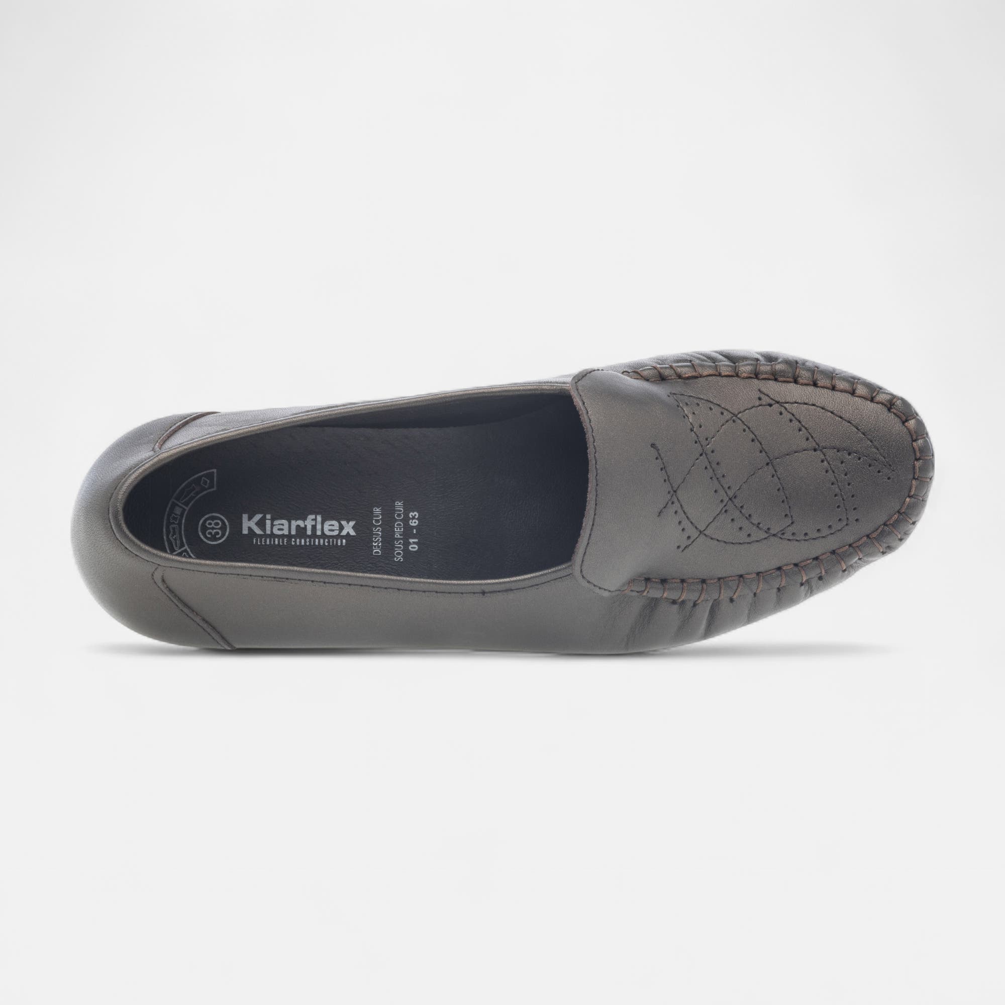 Mocassins pieds sensibles Femme en cuir marron