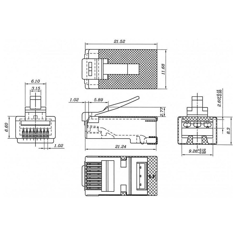 Goobay Connecteurs RJ45 catégorie 6A STP (par 10)