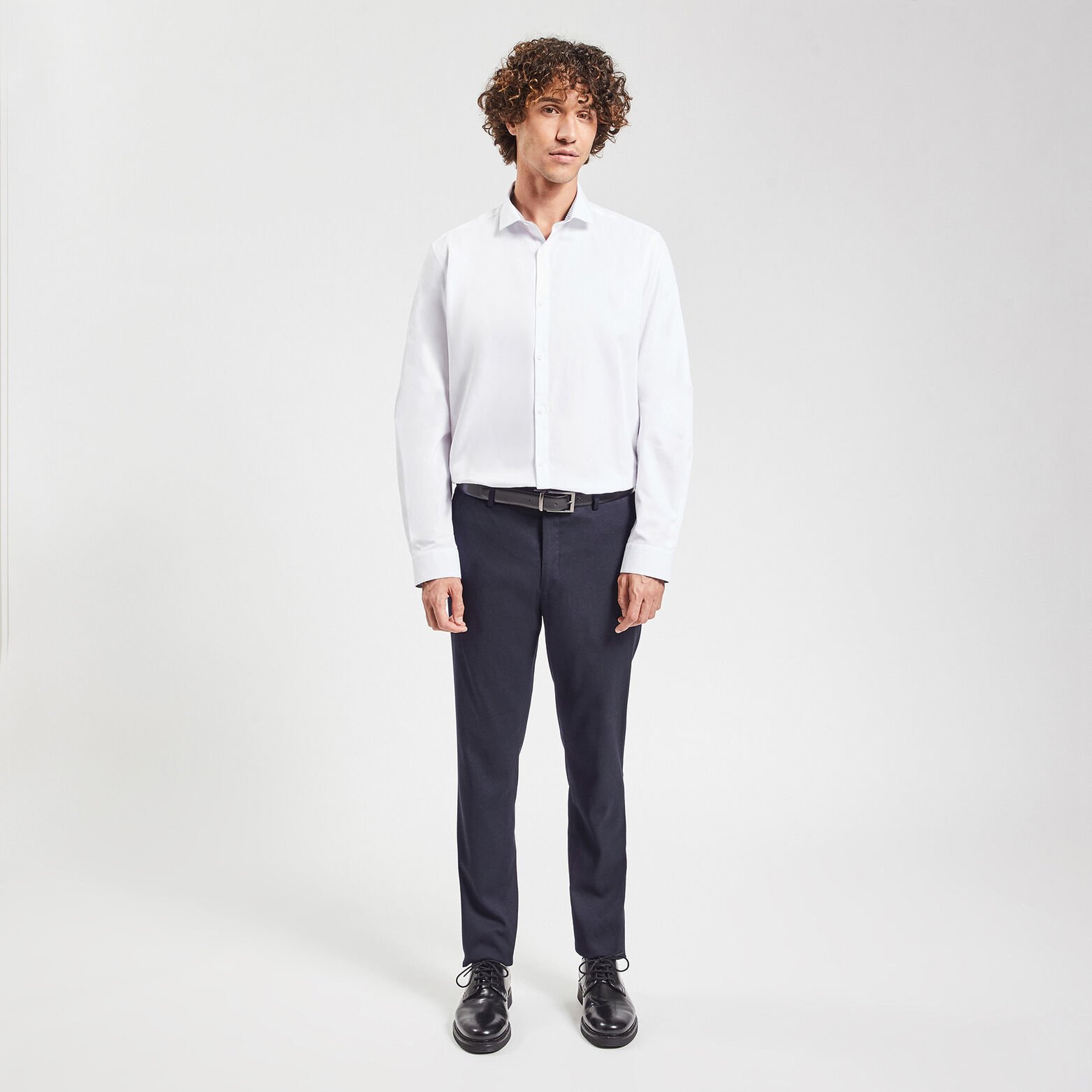 Chemise regular unie coton biologique Blanc
