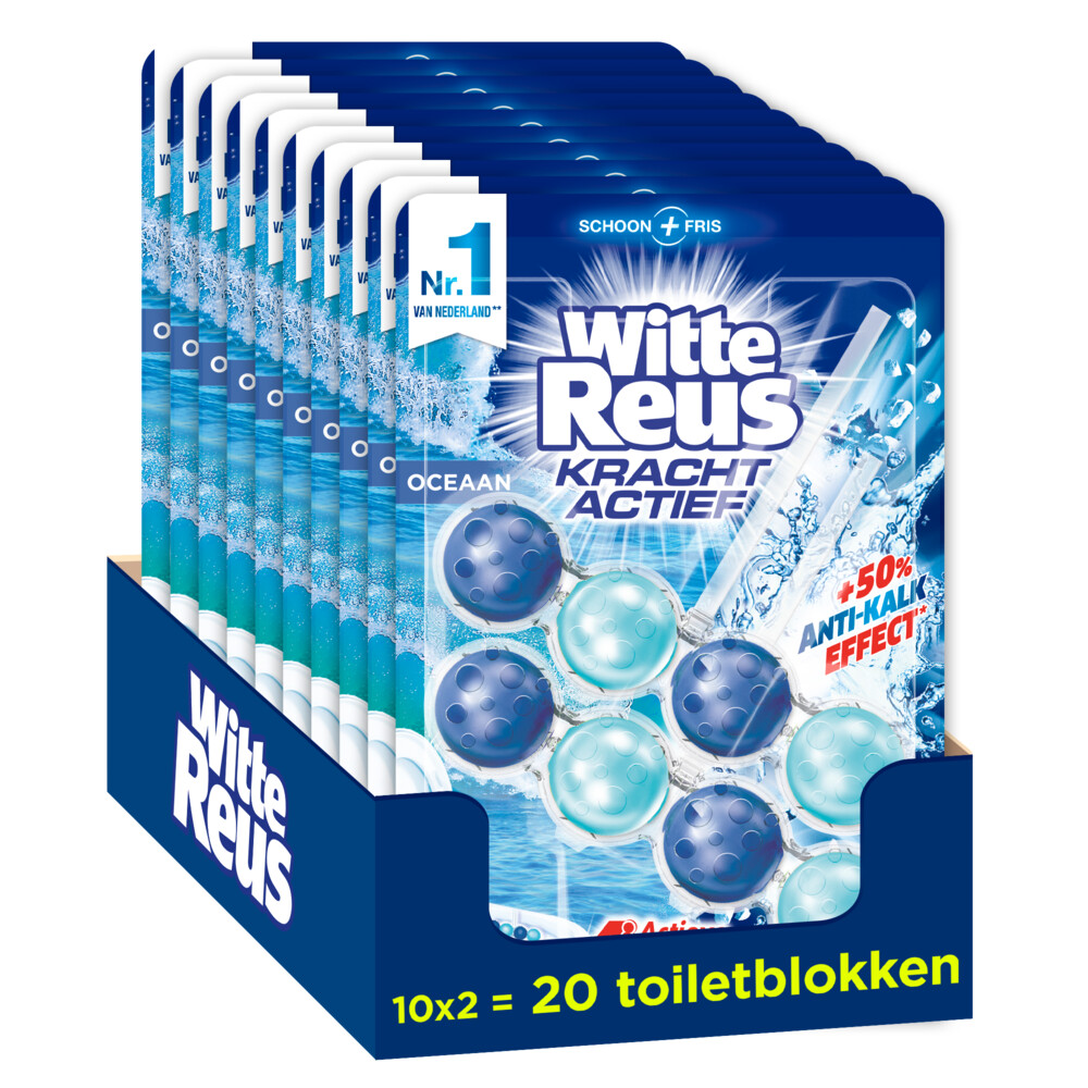 10x Witte Reus Toiletblok Kracht Actief Oceaan2 stuks