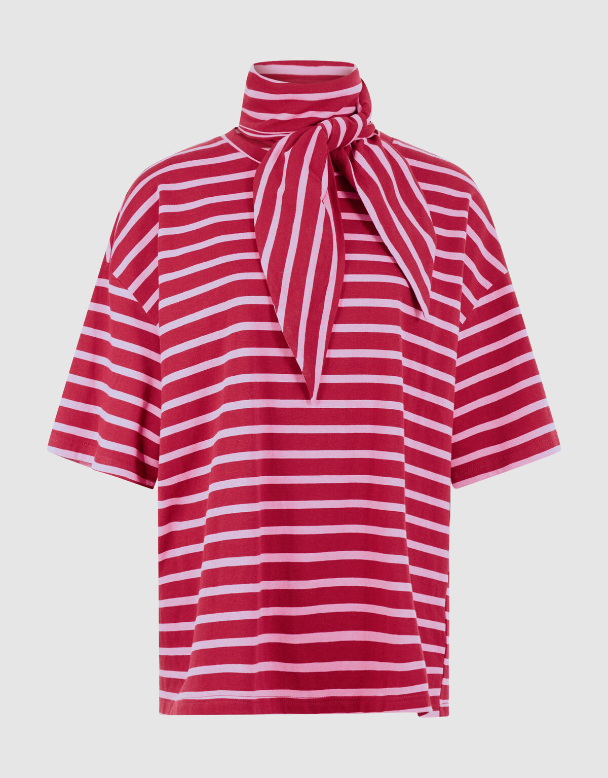 Scarf Striped T-shirt Roze/Rood