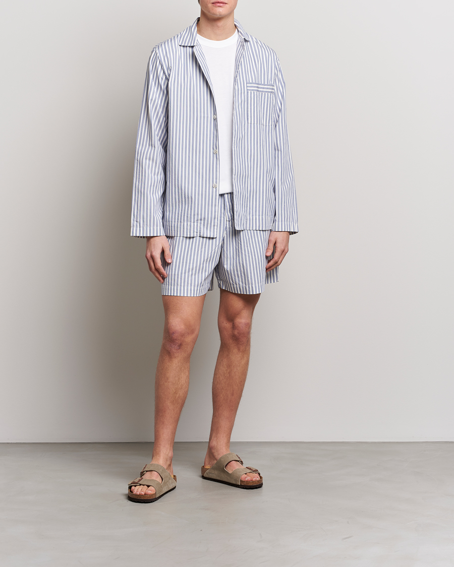 Tekla Poplin Pyjama Shorts Skagen Stripes