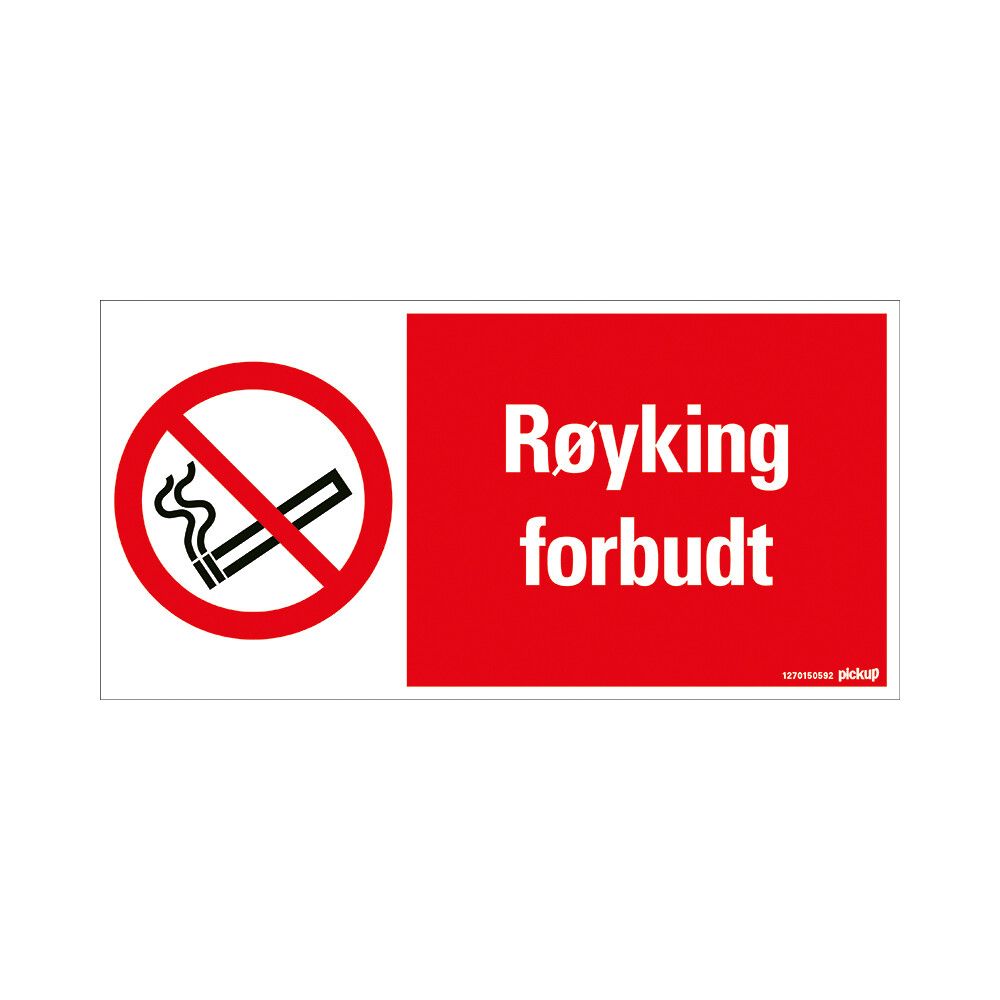 SKILT PICKUPRØYKING FORBUDT30 X 15 CM