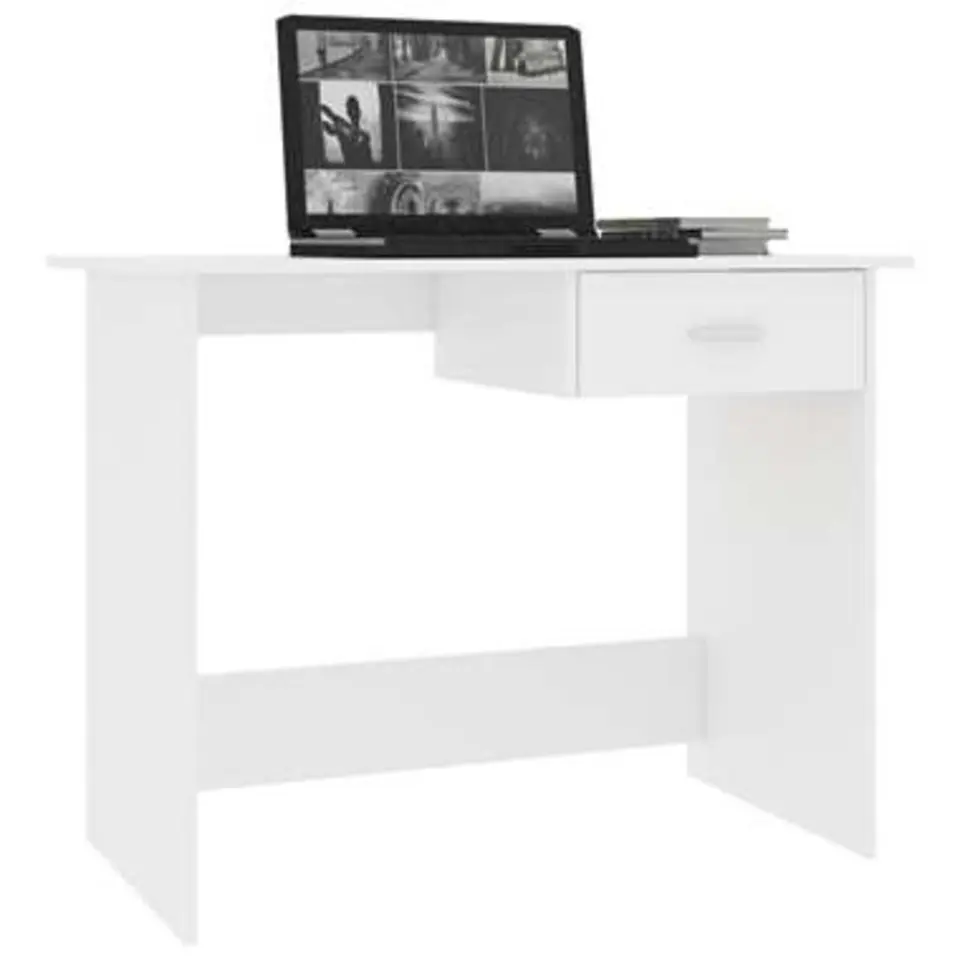 vidaXL - Bureau - Wit - Bewerkt hout