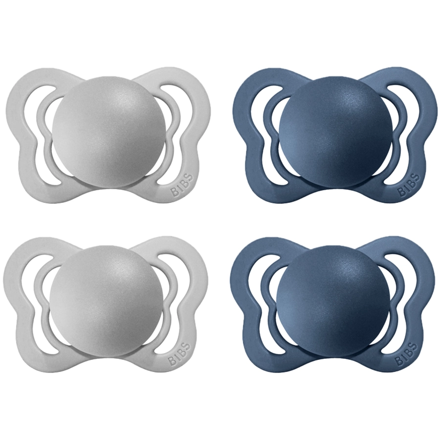 BIBS® Schnuller Couture Cloud  Steel Blue Latex 0-6 Monate, 4 Stk.