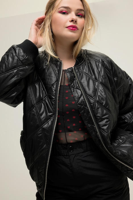 Stepp-Blouson, Collegekragen, Raglan-Langarm