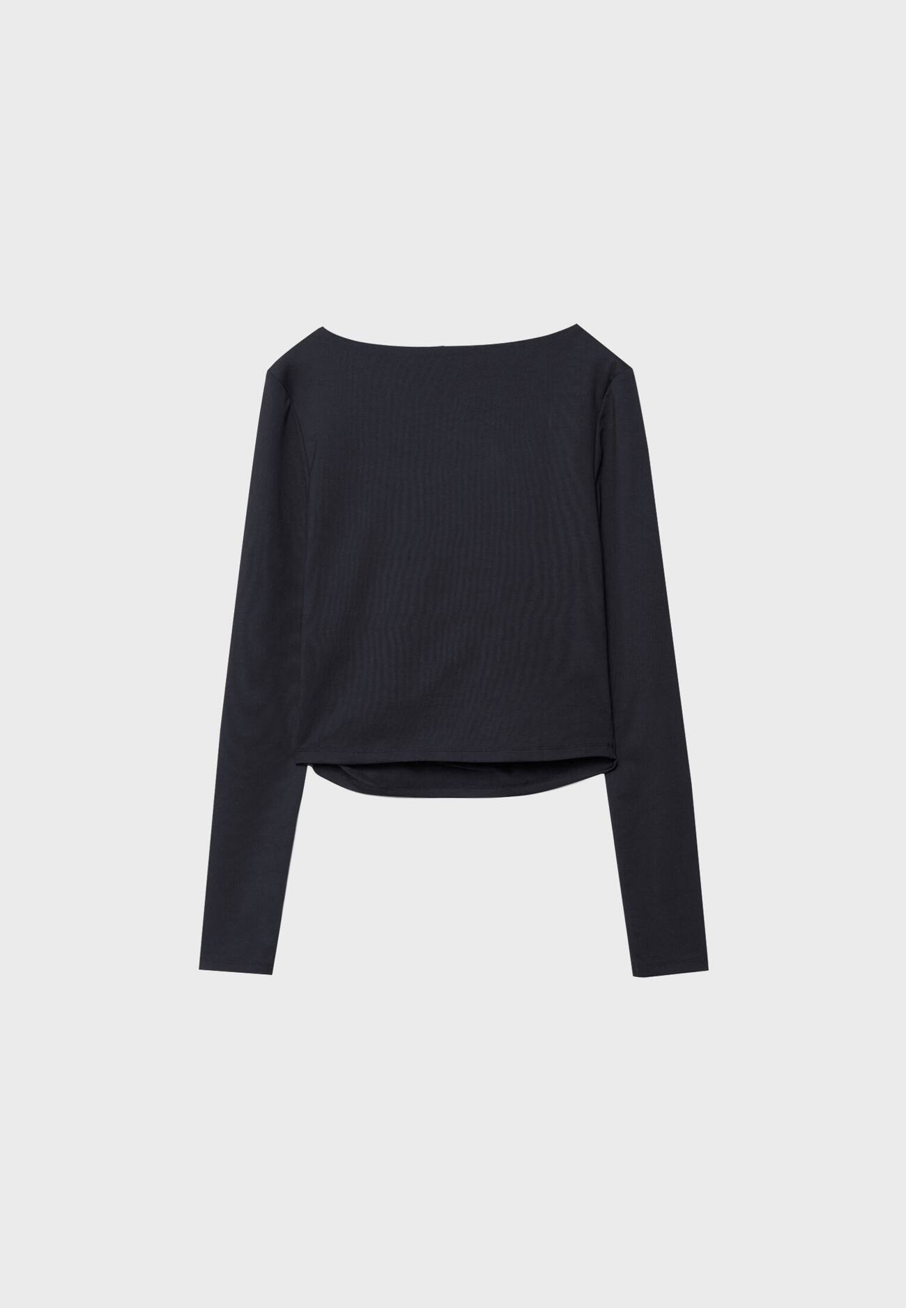 Camiseta de poliamida com franzido