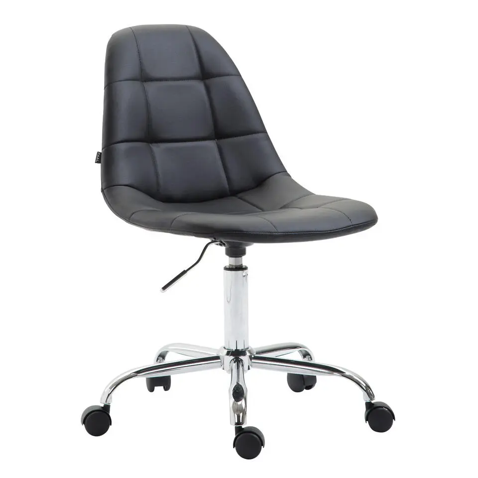 CLP Bureaustoel Reims chroom Frame - Kunstleer - zwart