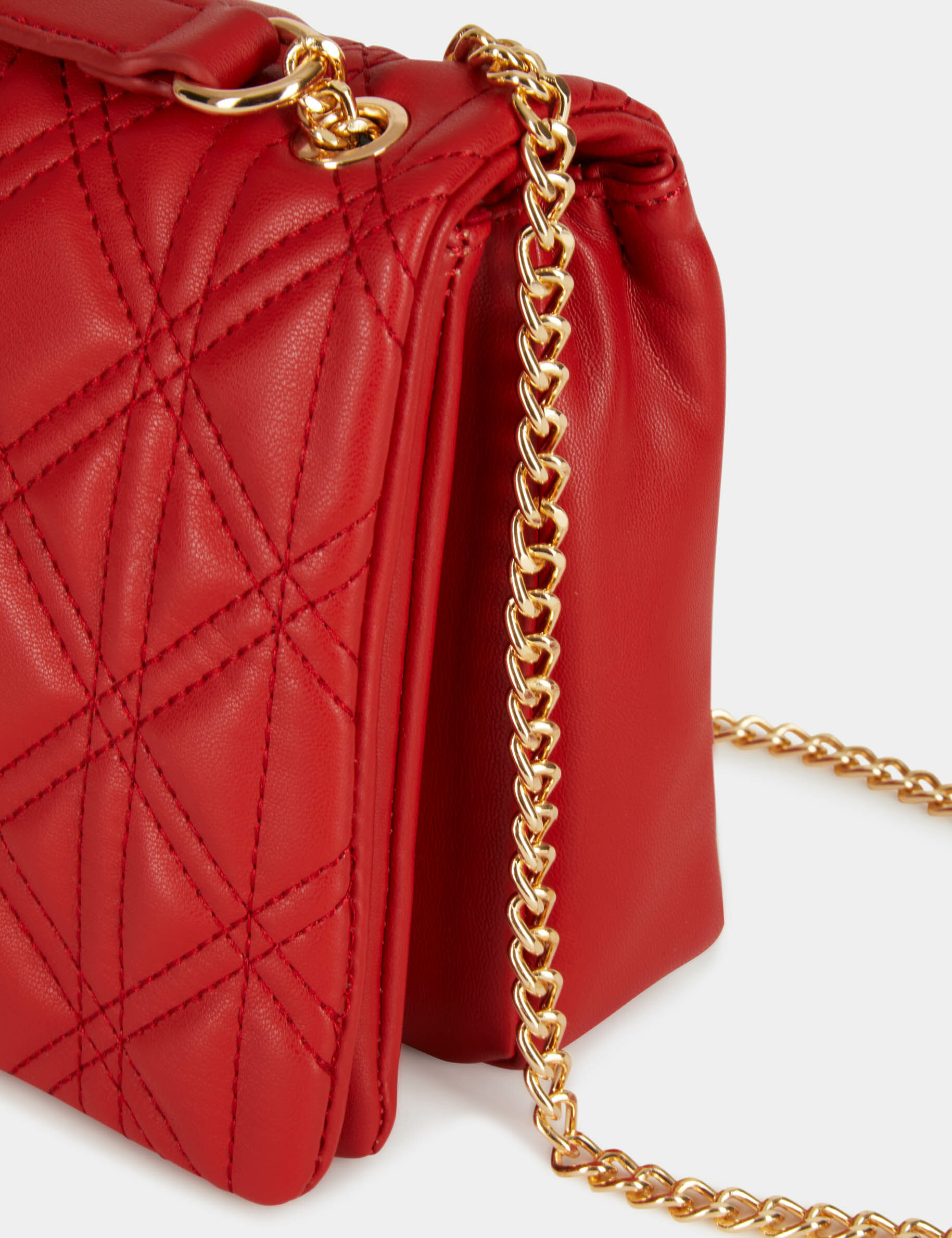 Sac pochette matelassé rouge femme - rouge