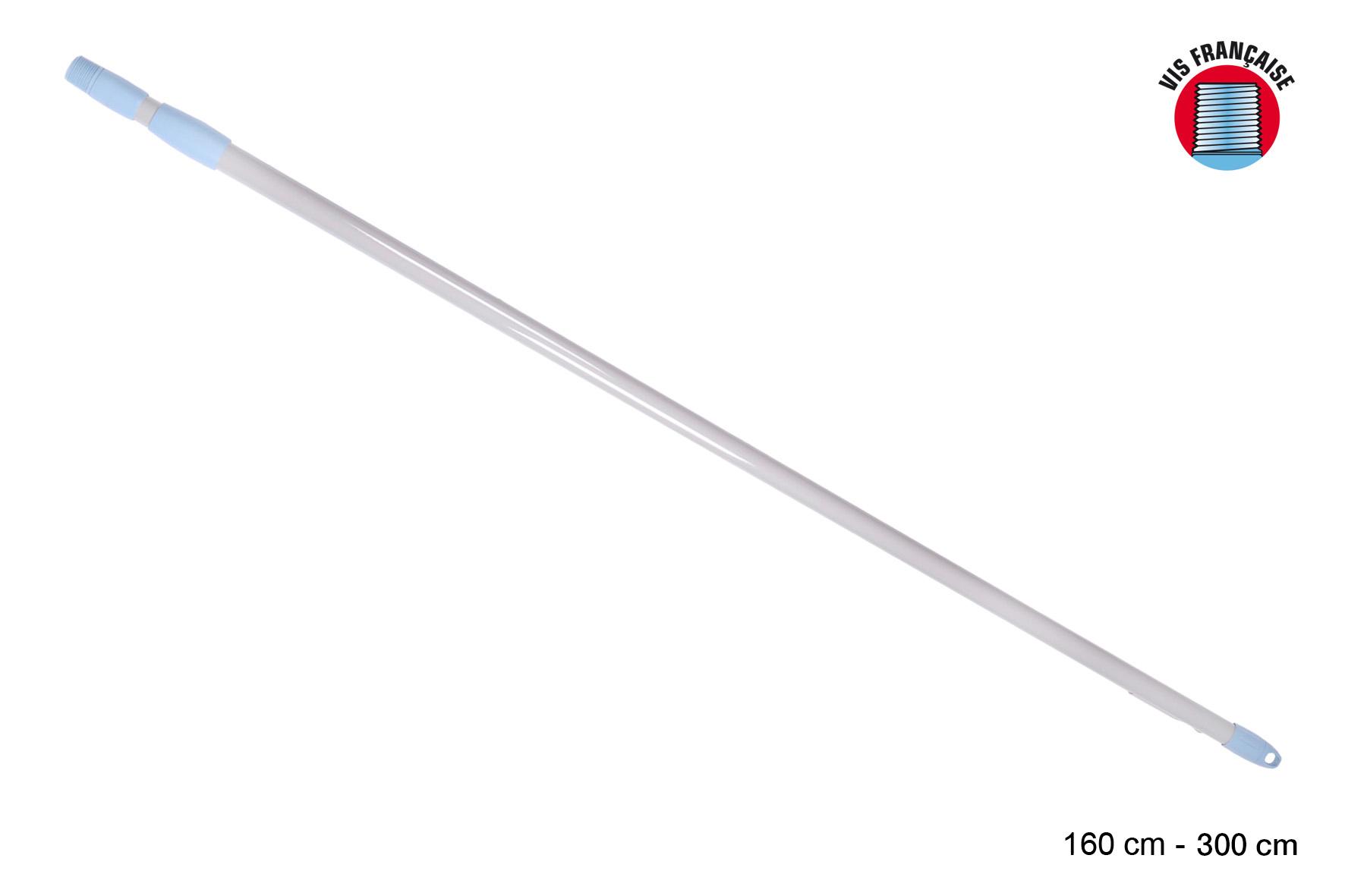 MANCHE METAL TELESCOPIQUE BICOLORE 300CM VIS FRANCAISE