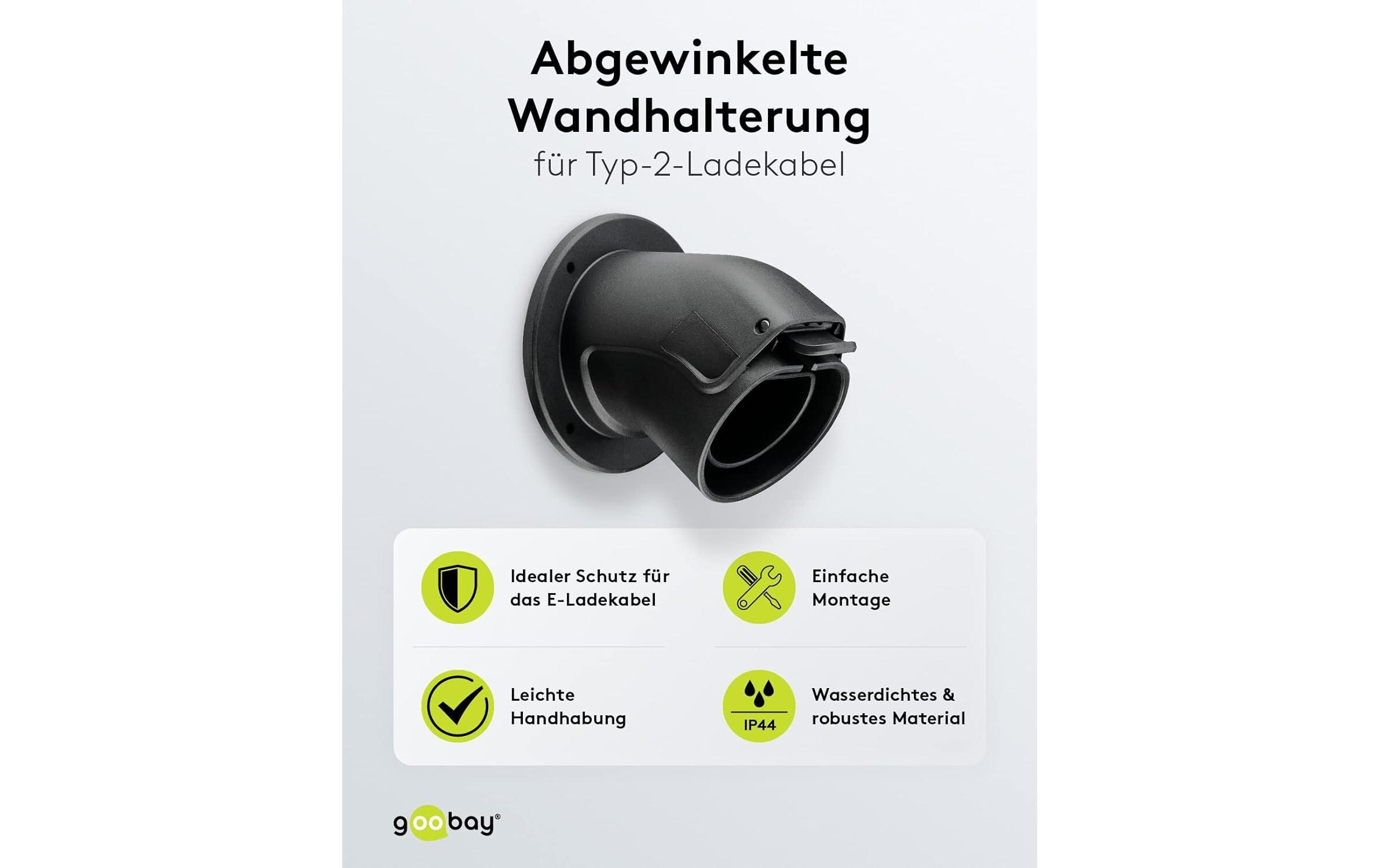 Wandhalterung abgewinkelt für Ladekabel Typ-2Kabel-Wandhalterung für Typ-2 Elektrofahrzeug-Ladekabel