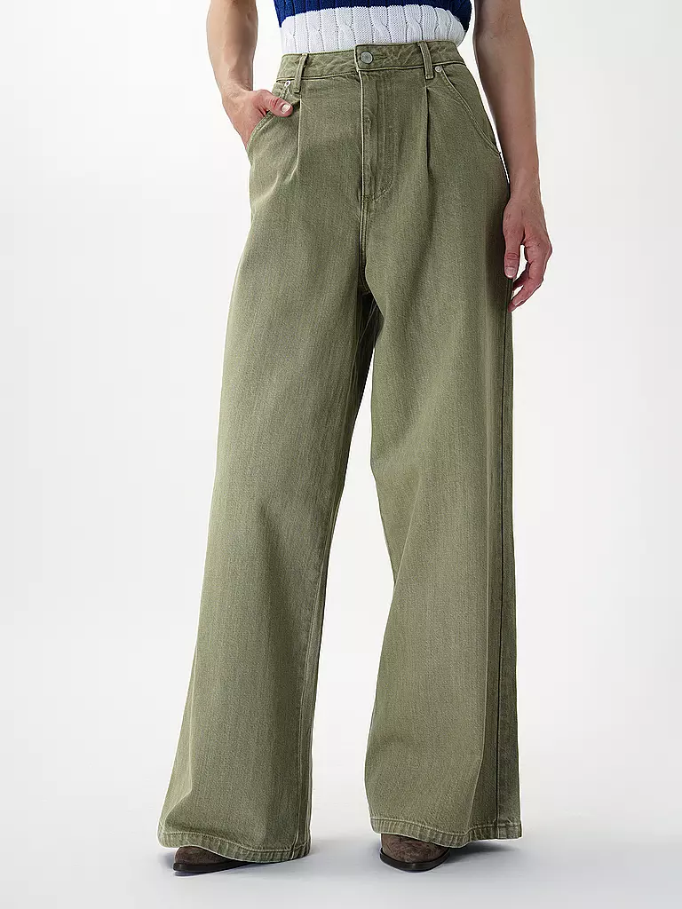OFFICINE GENERALE Jeans Wide Leg MOENA  olive