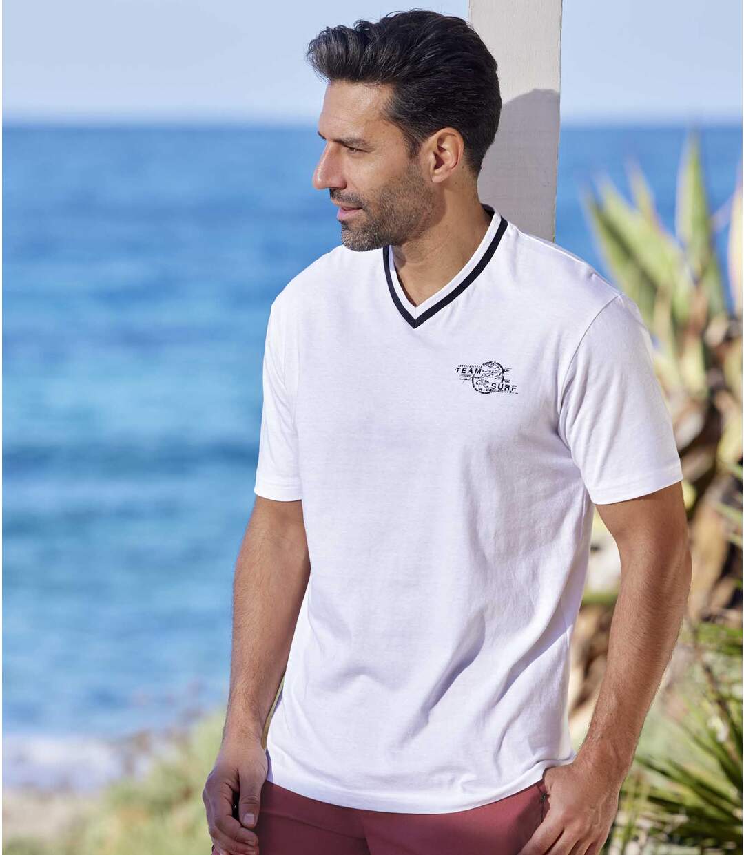 Lot de 3 Tee-Shirts Col V California