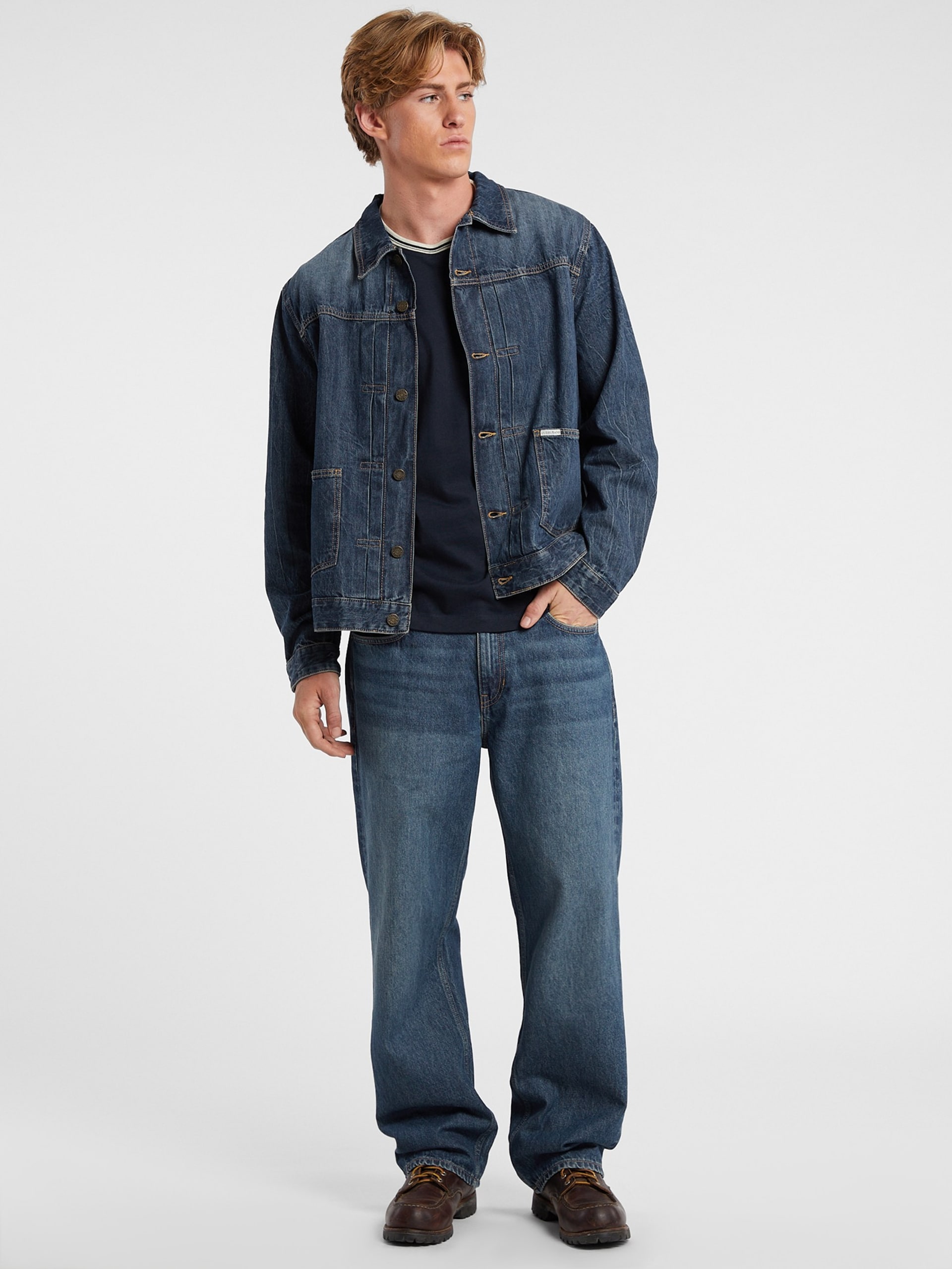 Jaqueta jeans com bainha selvedge