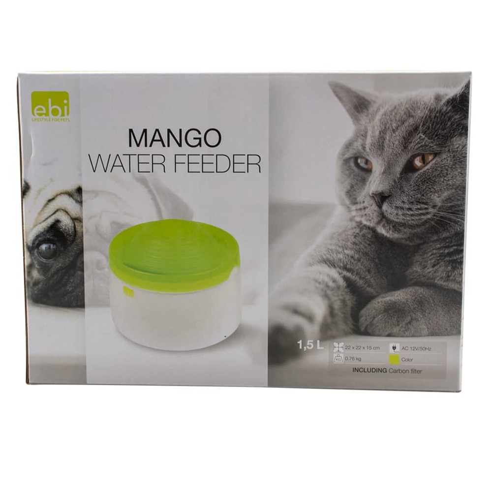 Bol à eau pour animaux de compagnie mango 1,5 l vert