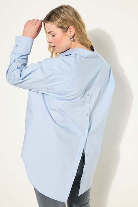 Bluse, oversized, Rücken-Knopfleiste, Langarm