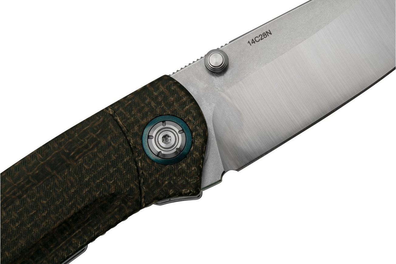 QSP Knife Copperhead QS109-C1, Stonewashed Satin, Brown Micarta, zakmes
