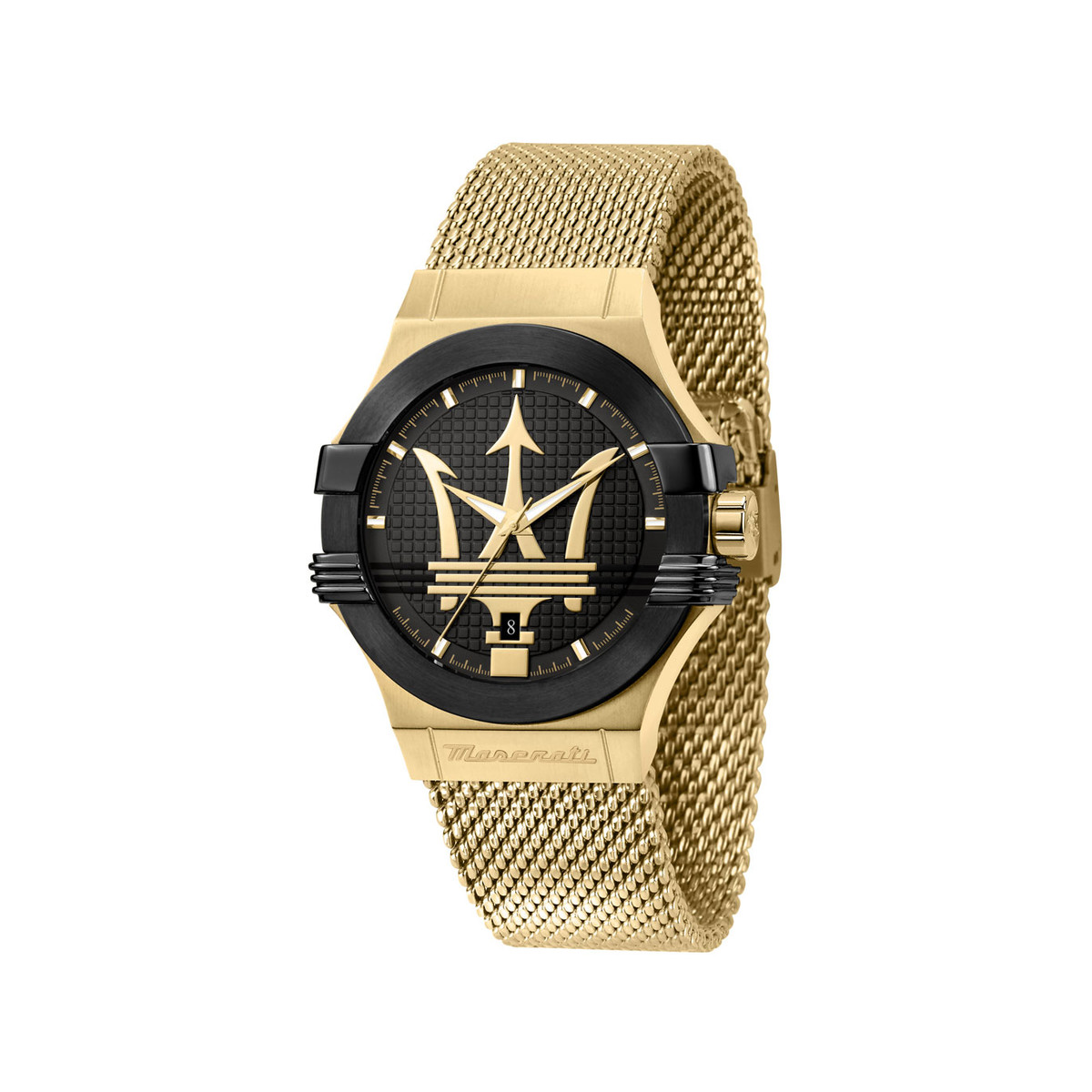 Montre MASERATI homme bracelet acier inoxydable doré jaune