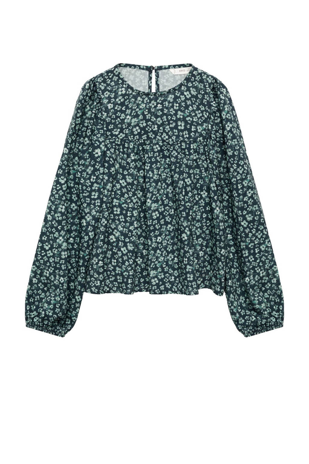 Mango Kids gebloemdetop groen/lichtgroen