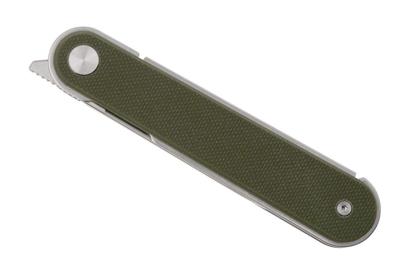 Real Steel Iris Front Flipper 8061BG Satin 12C27, OD Green G10, zakmes