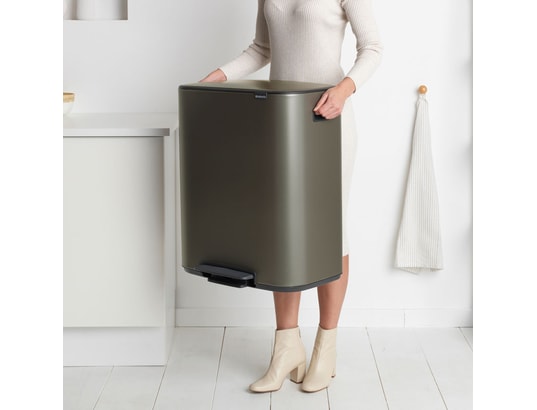 BRABANTIA - Poubelle à pédale Bo Pedal Bin 2 x 30L - Platinium