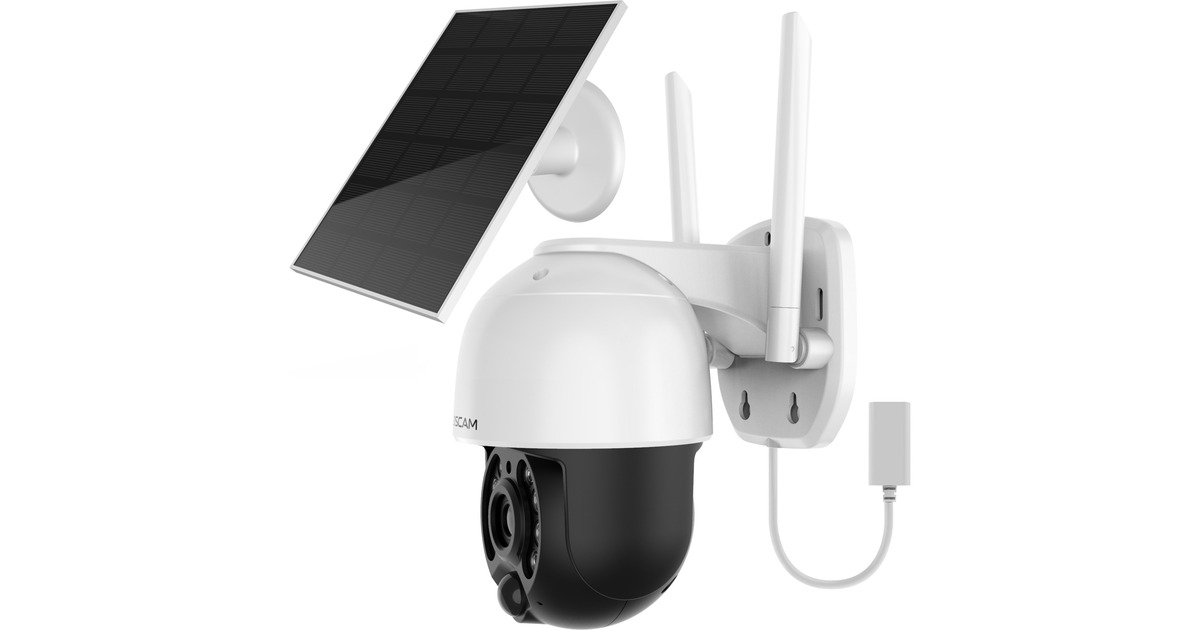 FoscamB4, 100% draadloze 2K/4MP Pan/Tilt batterijcamera  (Wit)