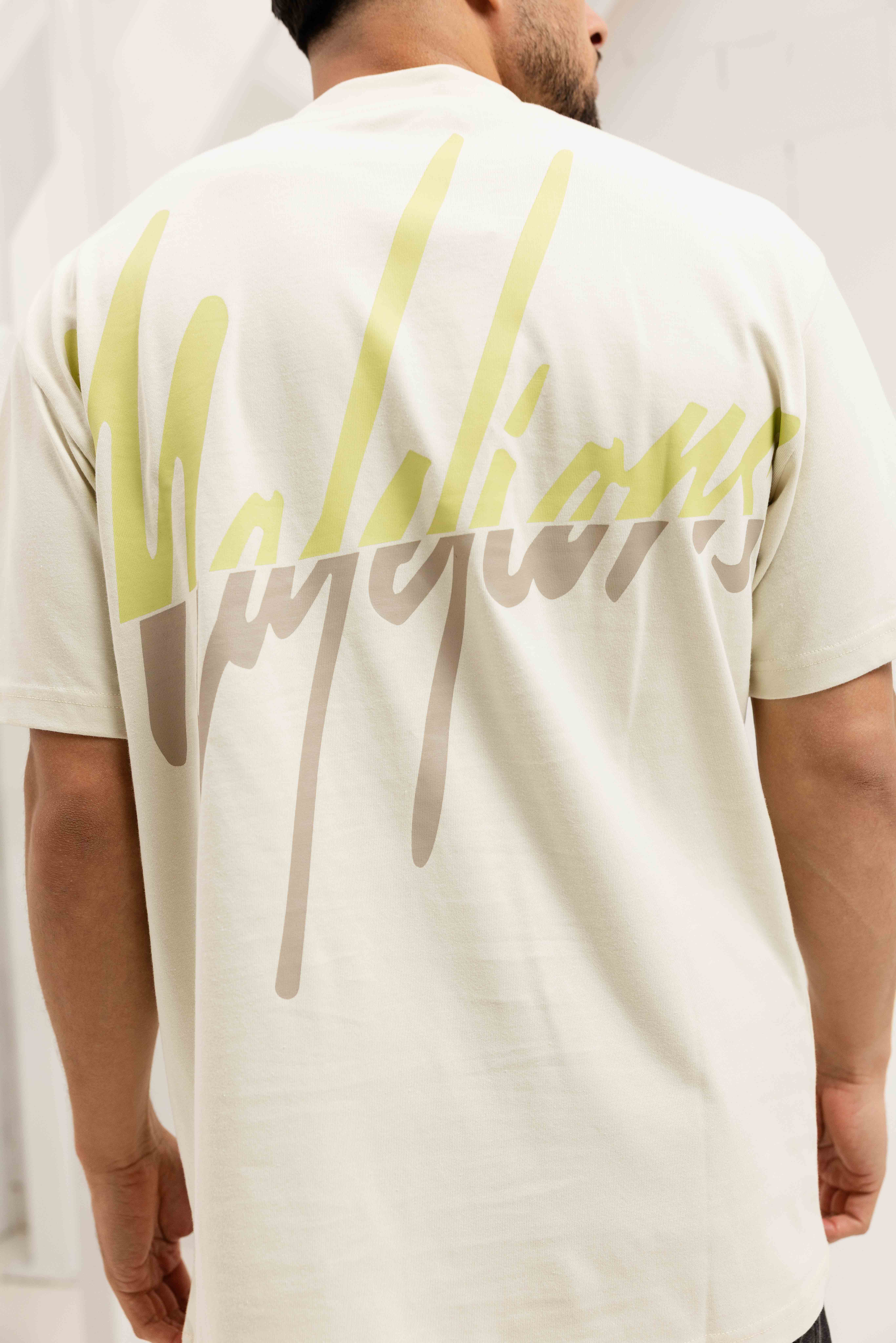 Malelions Split T-Shirt Heren Beige