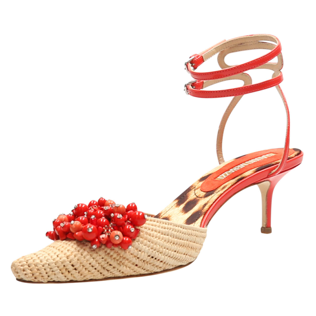 Claudio Merazzi Sling-Back Charlize en Cuir Vernis corails