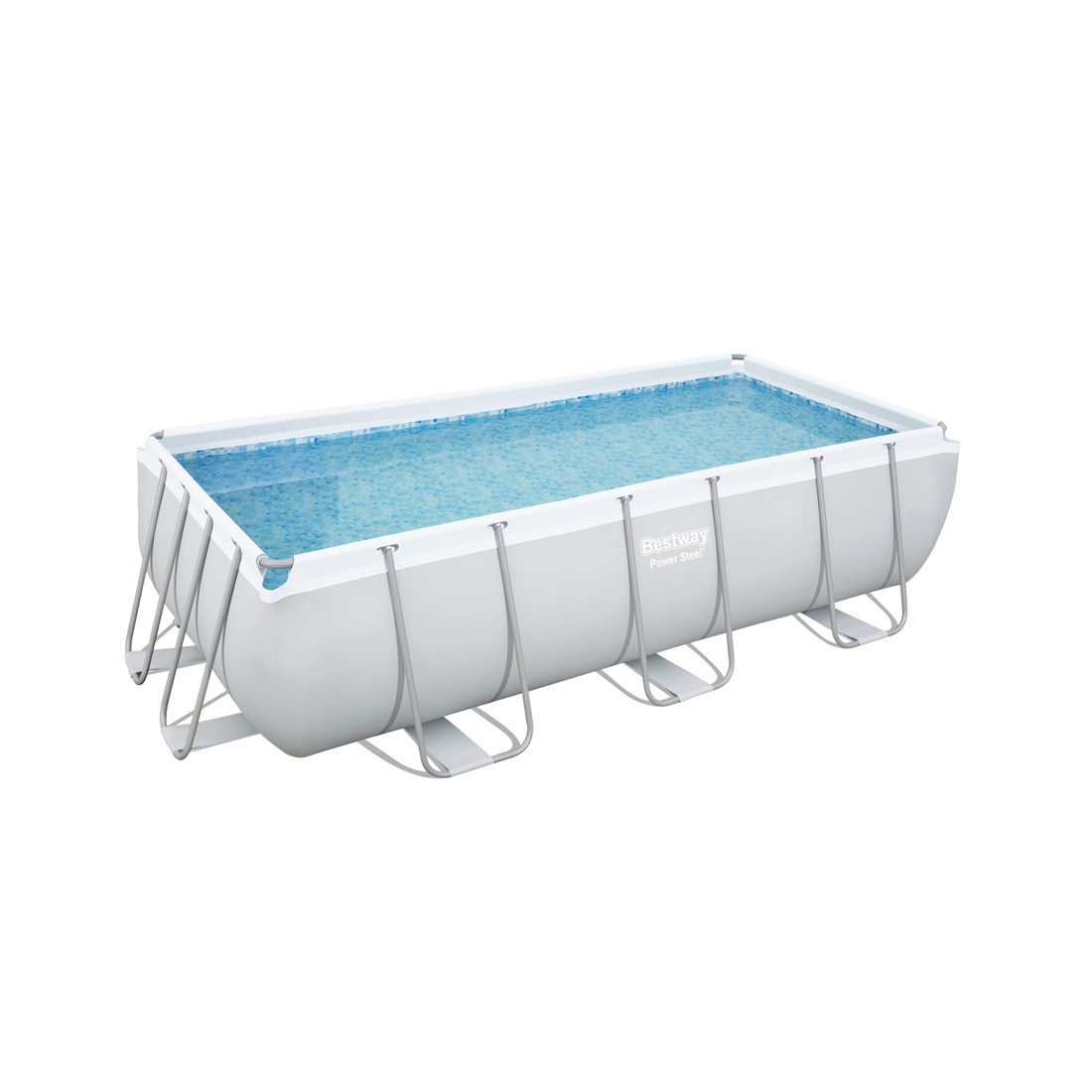 Bestway Pool Power Steel-Set inkl. Filterpumpe & Leiter Ø 404 x 201 x 100 cm
