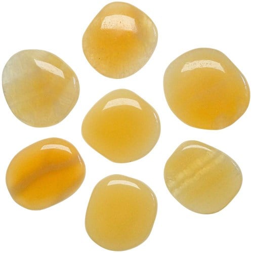 Galet plat calcite orange - a l'unité