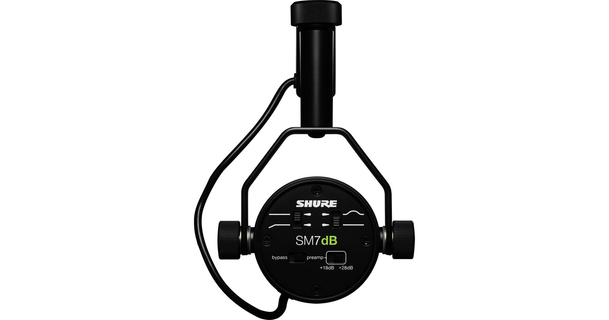 SHURESM7dB Dynamische stemmicrofoon met ingebouwde voorversterker  (Zwart)