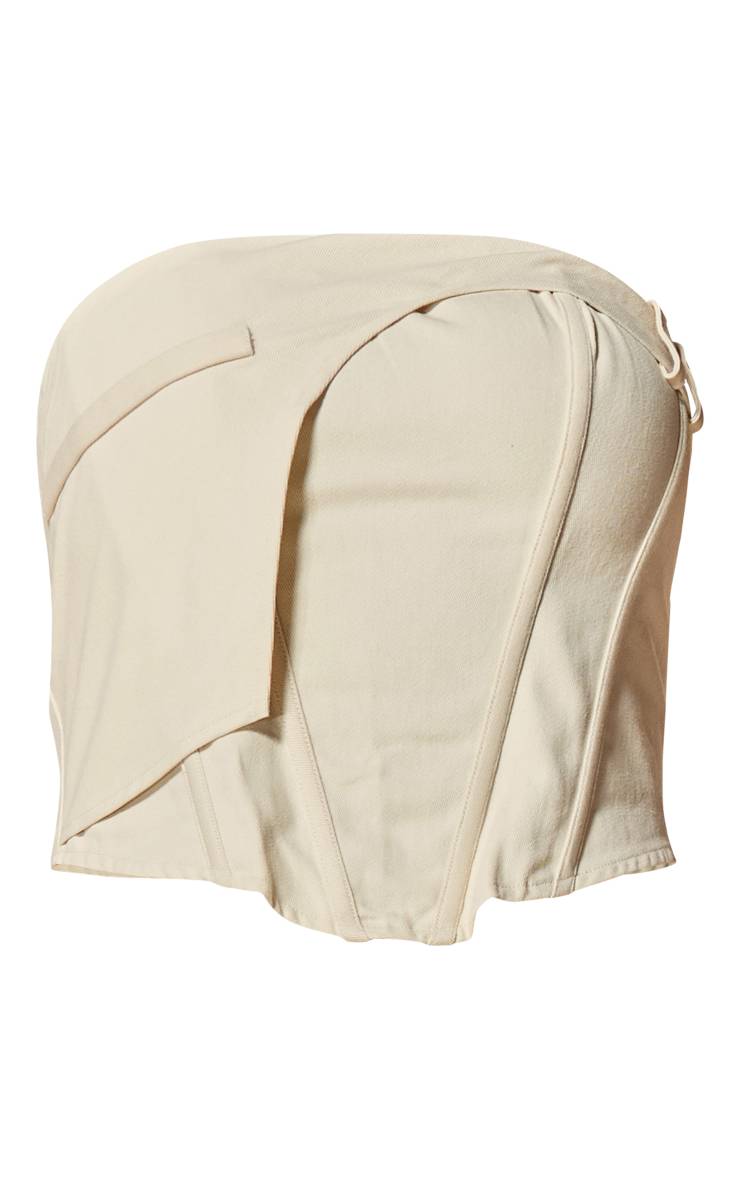 Ecru Corset À Détails De Panneaux En Sergé De Coton Label PLT