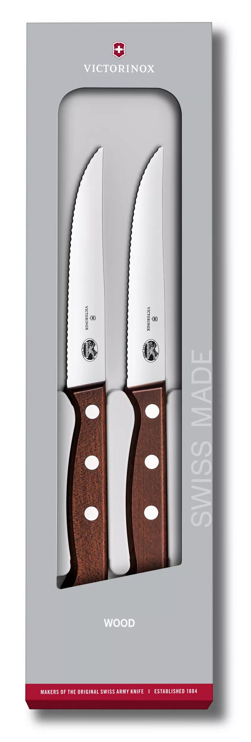 Wood Steakmesser-Set, 2-teilig-Modifiziertes Ahornholz