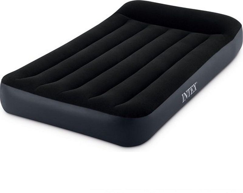 Intex 64146 Pillow Rest Classic Twin Luchtbed + Pomp 99x191x25 cm Zwart