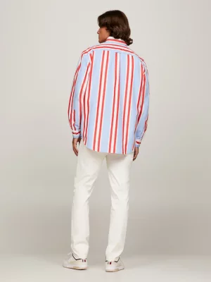 Camisa de corte regular com listras mistas