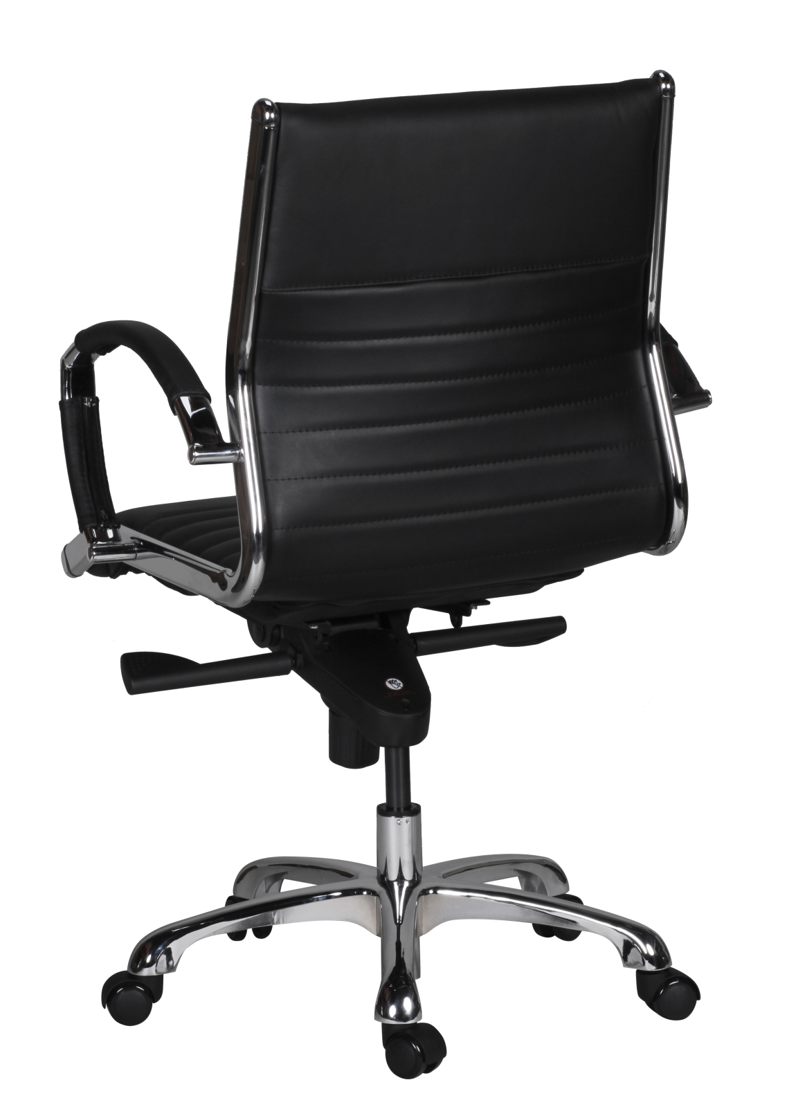 Bürostuhl - schwarz - Echtleder
