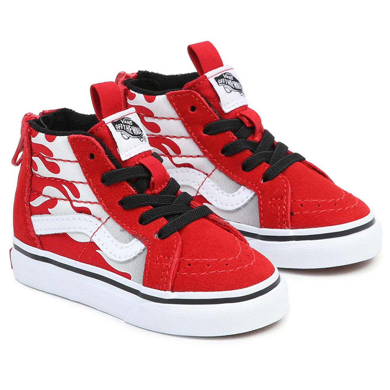 Vans Sneakers en Cuir & Textile SK8-Hi Zip rouges